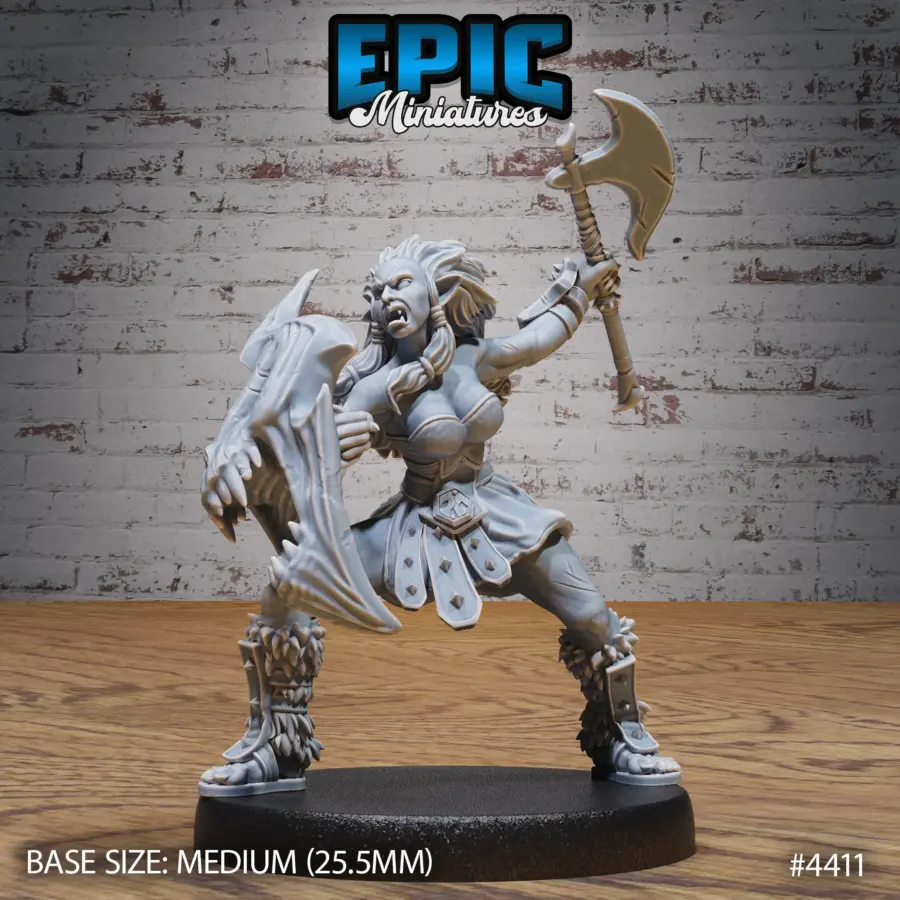 Half Orc Fighter Female Attack (Medium)