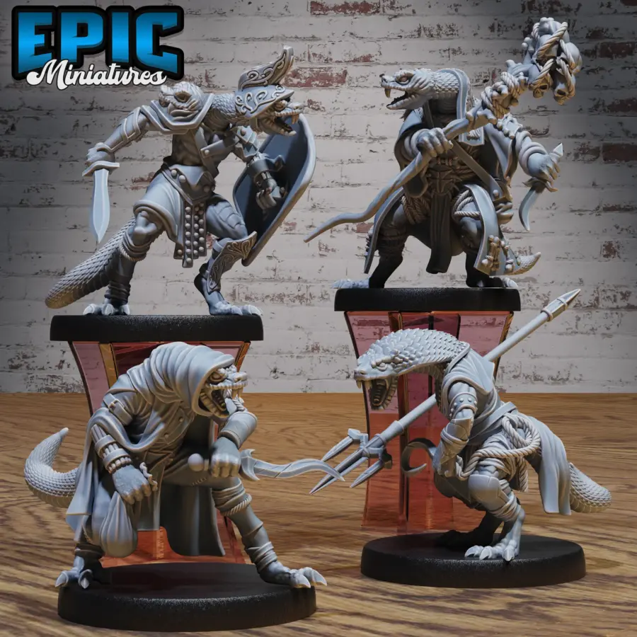 Serpent Folk Shaman / Serpent Folk Gladiator / Serpent Folk Rogue / Serpent Folk Trident Set
