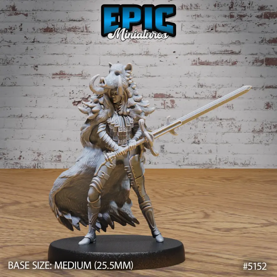Boar Coat Warrior Lady Sword (Medium)