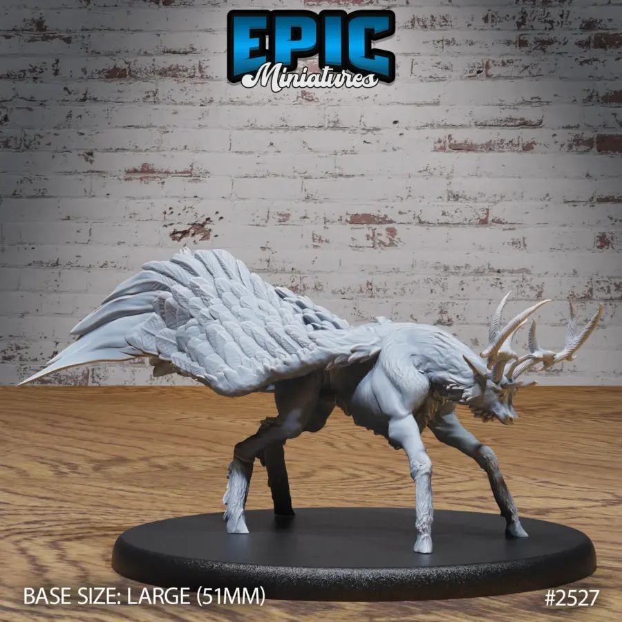 Winged Deer Attacking (Large)