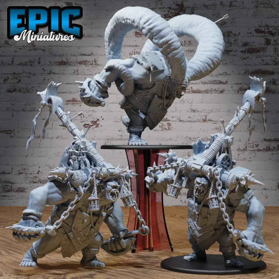 Goblin Throwing Troll / Goblin Throwing Troll Fighting / Ram Troll Set