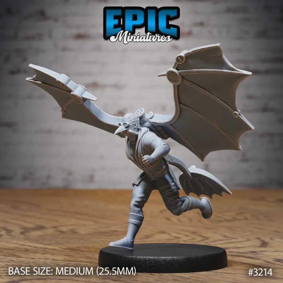 Winged Glider Pilot Levi Running (Medium)