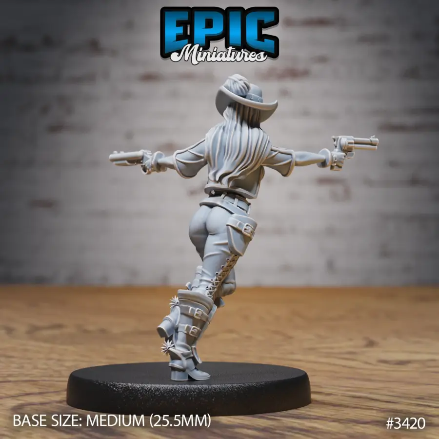 Female Gunslinger Shooting (Medium) - Image 2