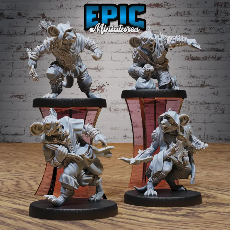 Mice Folk Raider Archer / Mice Folk Raider Loot / Mice Folk Raider Fleeing / Mice Folk Raider Crossbow Set