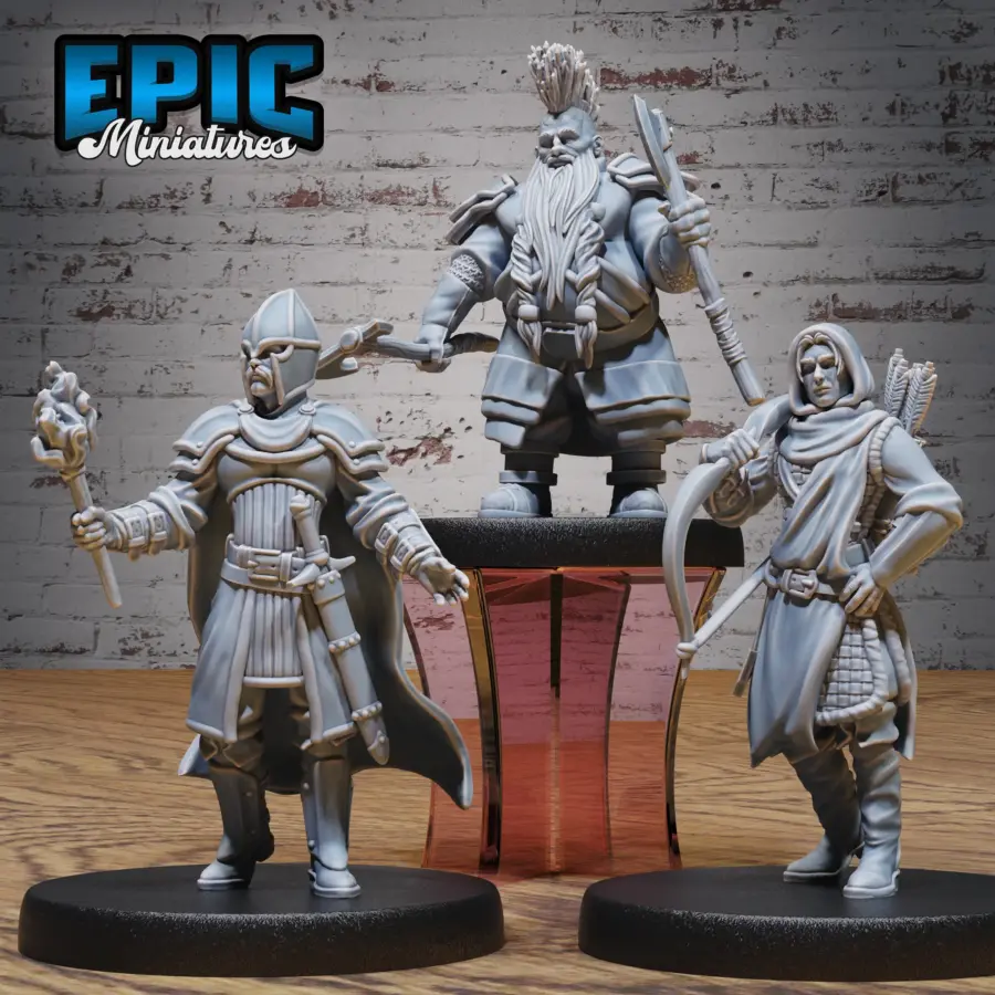 Villager Dwarf Warrior / Villager Warrior Torch / Villager Ranger / Villager Wagon Driver Set - Image 2