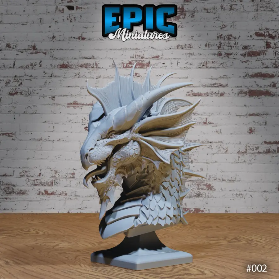 Silver Dragon Bust
