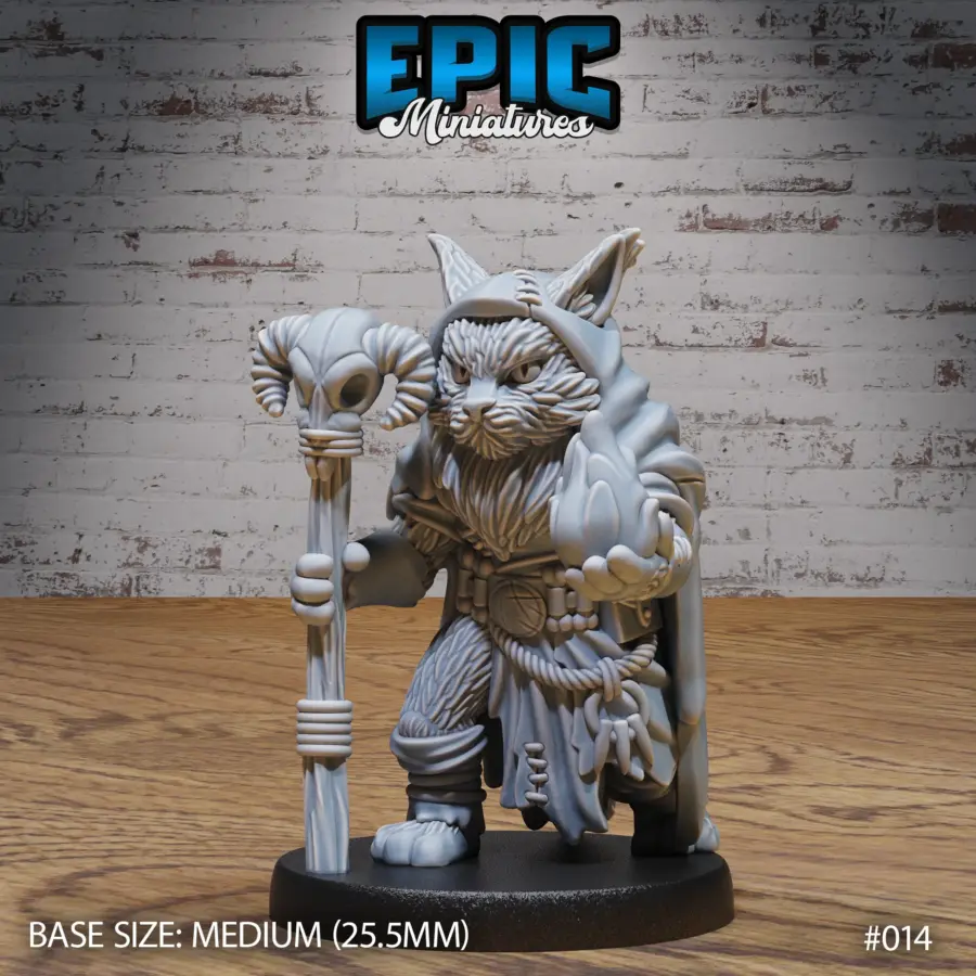 Cat Tribe Warlock / Cat Tribe Spear & Shield / Cat Tribe Farmer / Cat Tribe Villager Set - Image 2