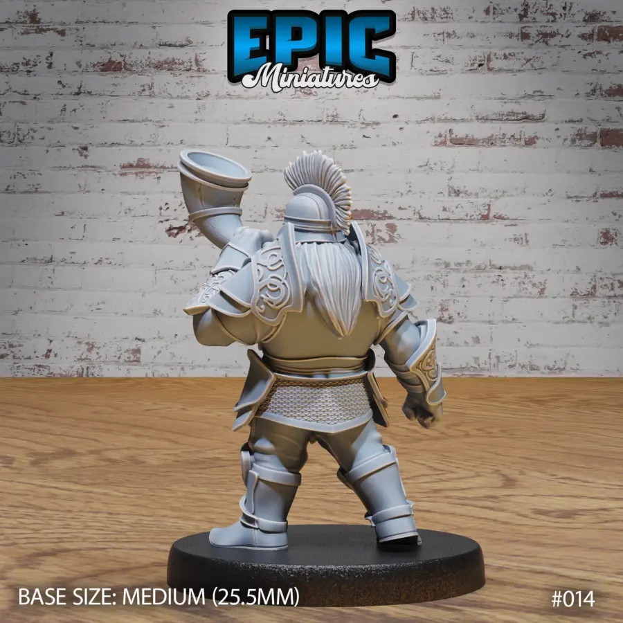 Dwarf Army Horn / Dwarf Army Bannerman / Dwarf Army Sorcerer / Dwarf Army Dual Axe Set - Image 3
