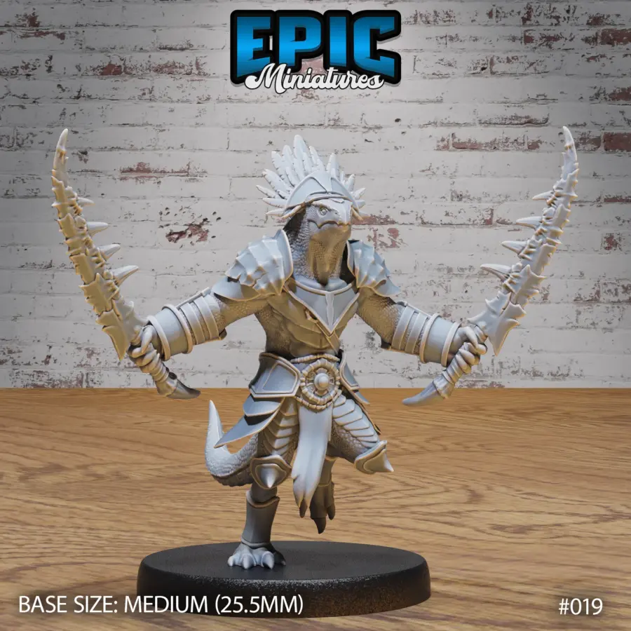 Lizard Folk Army Monk / Lizard Folk Army Sickle / Lizard Folk Army Sword & Shield / Lizard Folk Army Dual Swords Set - Image 8