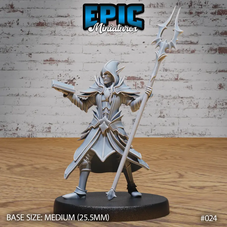 Dark Elf Army Knight / Dark Elf Army Double-Sided Spear / Dark Elf Army Wizard Set - Image 6