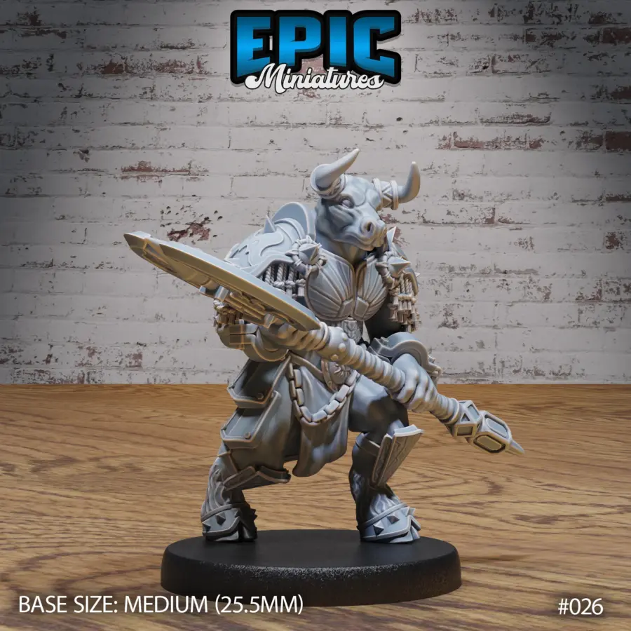 Minotaur Tribe Battle Axe / Minotaur Tribe Warlock / Minotaur Tribe Bard / Minotaur Tribe Ranger Set - Image 2