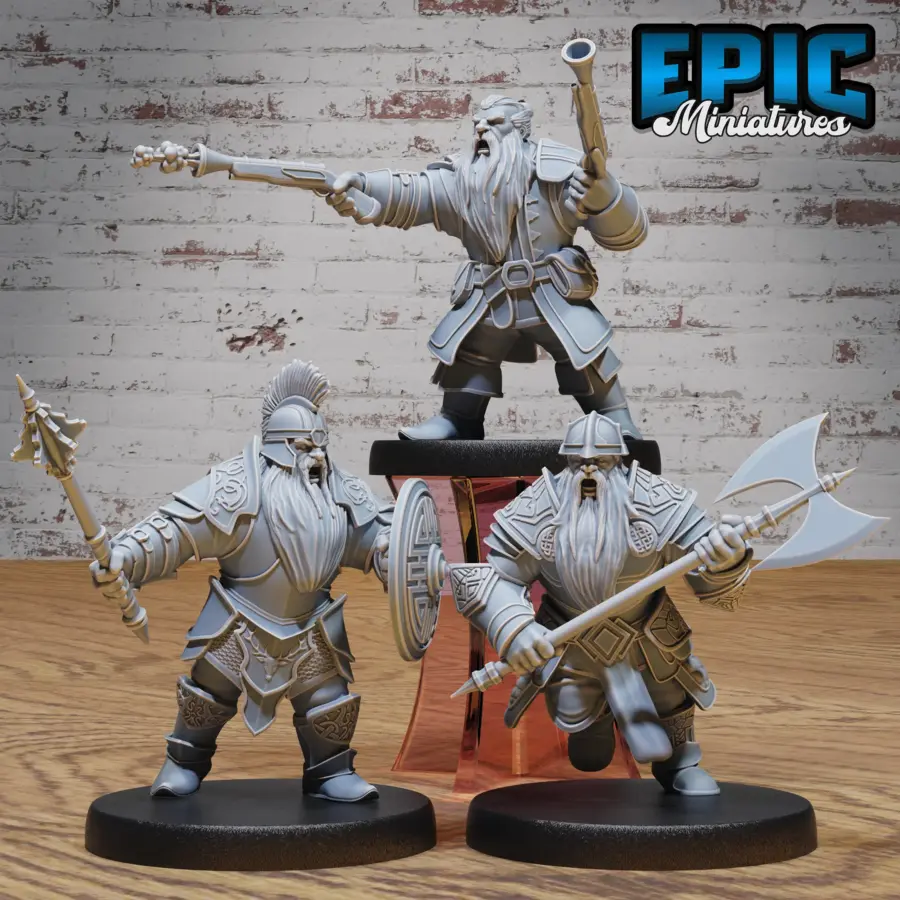 Dwarf Army Shooting / Dwarf Army Mace & Shield / Dwarf Army Battle Axe Set