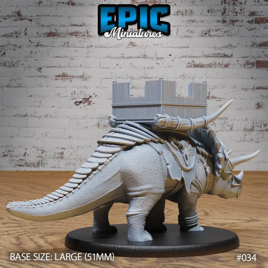 Triceratops Dinosaur Siege / Triceratops Dinosaur Mount / Triceratops Dinosaur Mount Walking Set - Image 3
