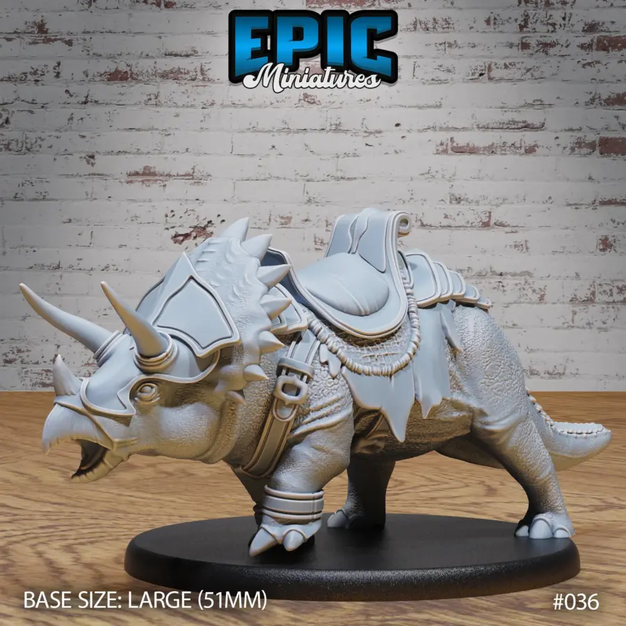 Triceratops Dinosaur Siege / Triceratops Dinosaur Mount / Triceratops Dinosaur Mount Walking Set - Image 6