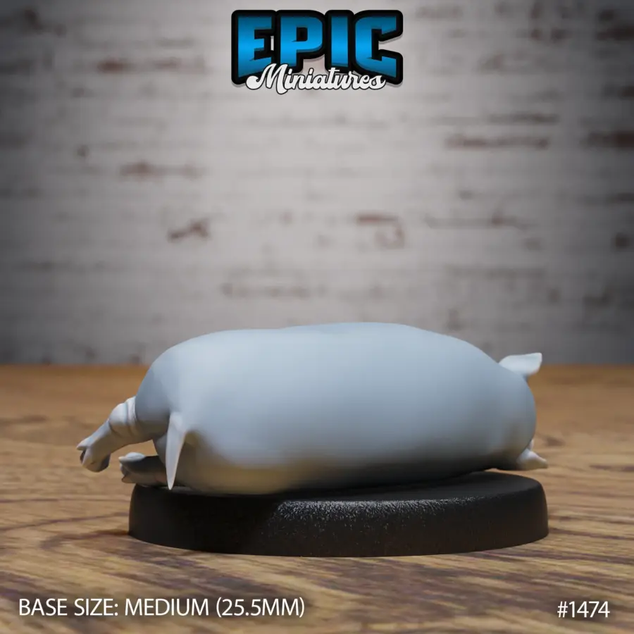 Farm Animal Pig Lying (Medium) - Image 2