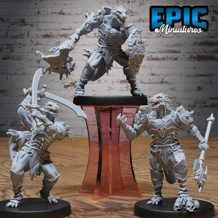 Lizardfolk Warrior Axe / Lizardfolk Warrior Dual Sword / Lizardfolk Warrior Shield Set