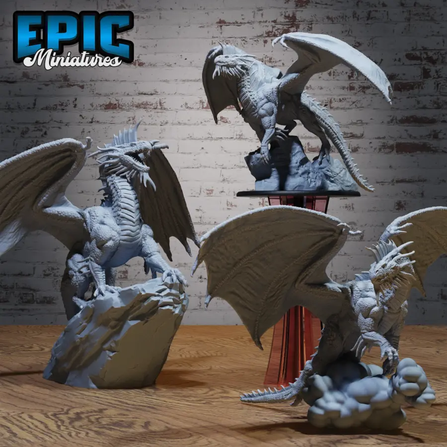 Young Silver Dragon / Adult Silver Dragon / Ancient Silver Dragon Set
