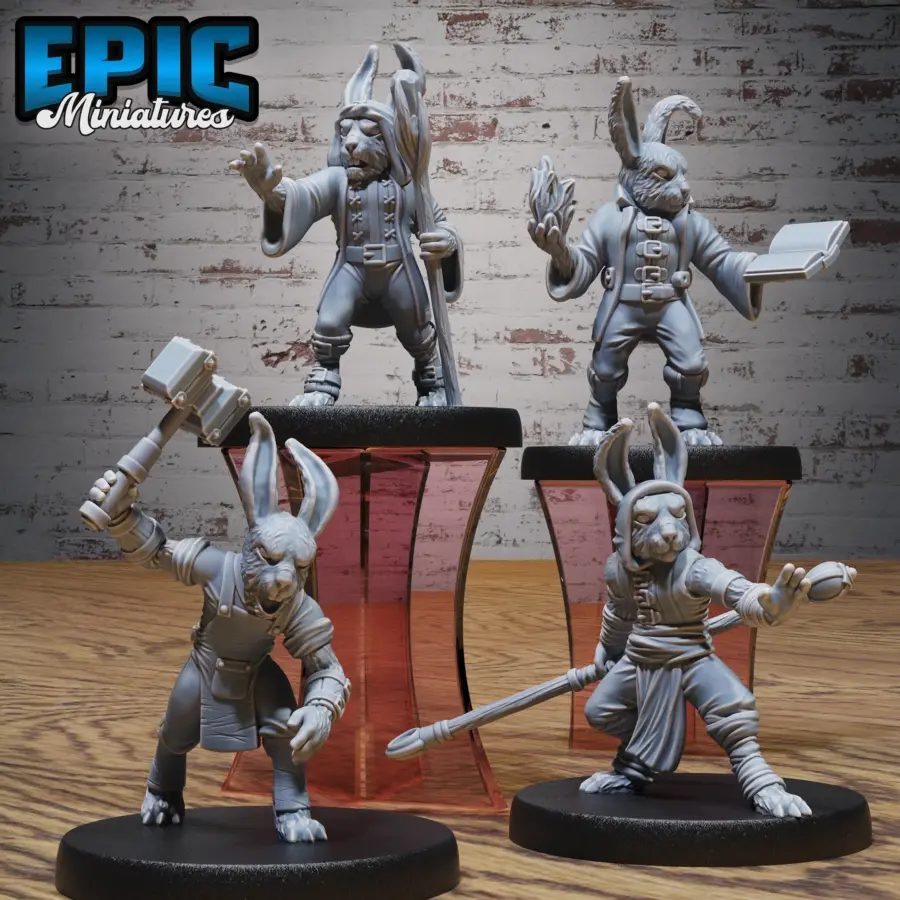 Bunny Druid / Bunny Monk / Bunny Hammer / Bunny Wizard Set