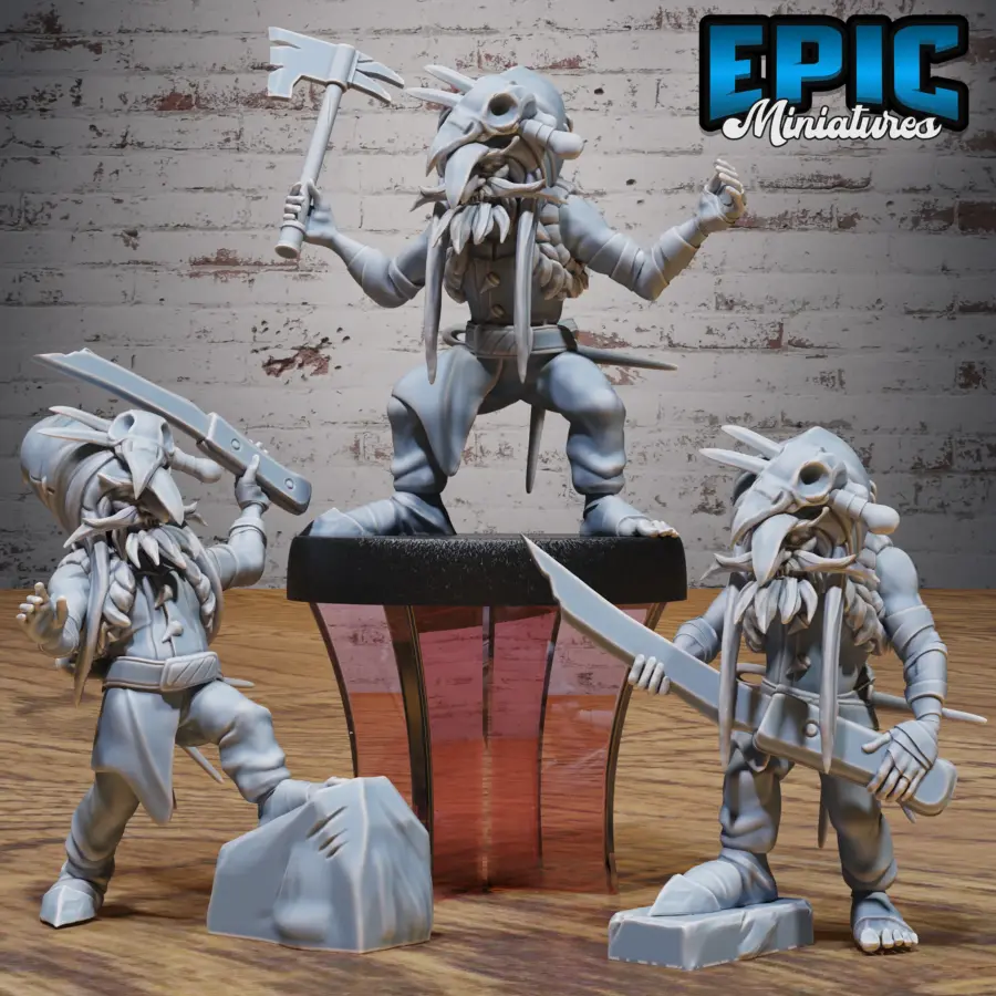Goblin Redcap Giant Knife / Goblin Redcap Attacking / Goblin Redcap Axe Set